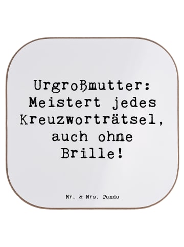 Mr. & Mrs. Panda Untersetzer Urgroßmutter Genie mit Spruch in Weiß