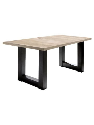 58 aufm Kessel ESSTISCH ausziehbar Eila 7 160x90x75 Schwarzstahl/Eiche Sägerau