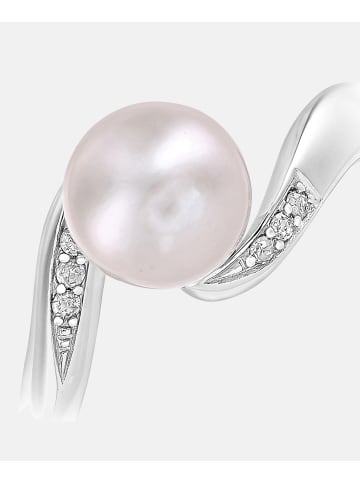 Diamant L'éternel Ring aus 375 Weißgold mit 0.04 Karat Diamant mit Perle