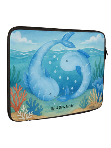 Mr. & Mrs. Panda Laptop Tasche Sternzeichen Fische Design ohne S... in Weiß