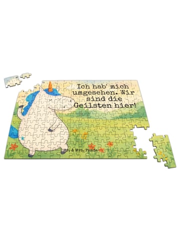 Mr. & Mrs. Panda Puzzle Einhorn Mann Design mit Spruch in Weiß