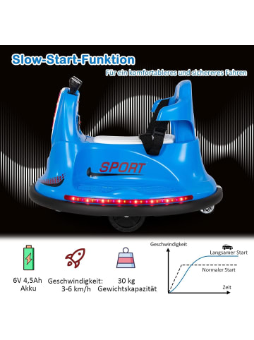 COSTWAY 6V Aufsitz Autoscooter LED in Blau