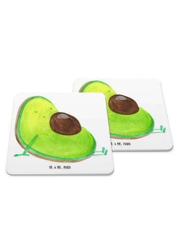 Mr. & Mrs. Panda Untersetzer Avocado Schwangerschaft ohne Spruch in Weiß