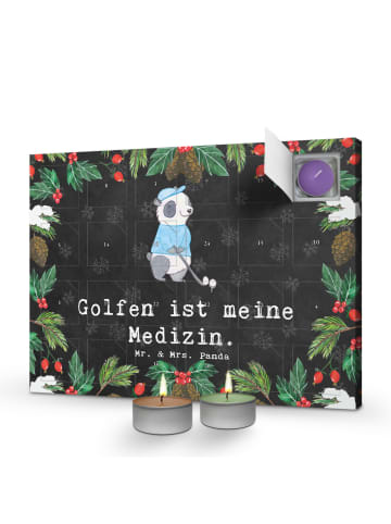 Mr. & Mrs. Panda Adventskalender Panda Golfen mit Spruch in Kreidetafel