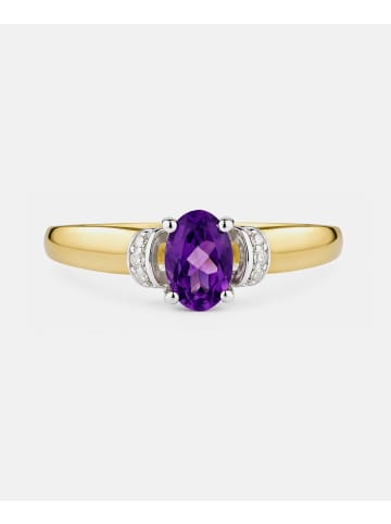 Diamant L'éternel Ring, mit Amethyst, 375 Gelbgold