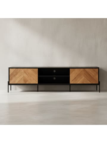 KADIMA DESIGN Modernes TV-Lowboard, V-Muster, für 70-Zoll Fernseher, Anti-Rutsch