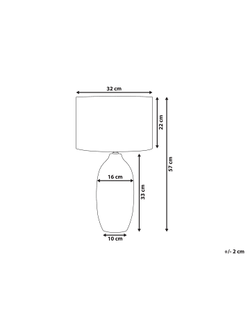 Beliani Tischleuchten SALZA in Beige - (W) 32 x (H) 57 x (L) 32 cm