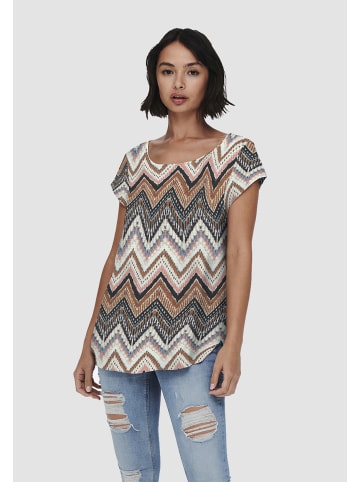 ONLY Print Kurzarm Bluse ONLVIC in Weiß