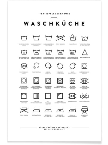 Juniqe Poster "Wäsche" in Schwarz & Weiß