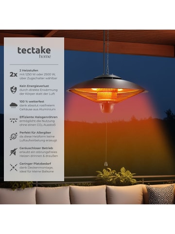 tectake Infrarotheizstrahler Solaris Orbit einfache Montage, 58 x 58 x 32 cm, schwarz