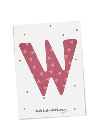 Fabfabstickers Buchstabe "W" aus Stoff in Pink-Mix zum Aufbügeln