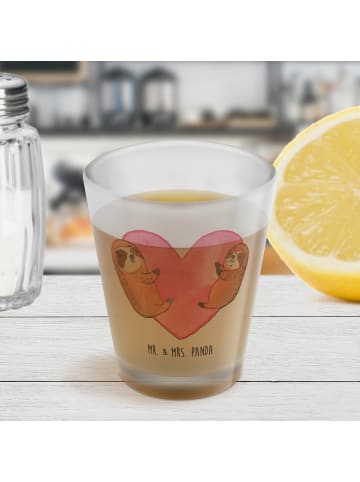 Mr. & Mrs. Panda Schnapsglas Faultiere Herz ohne Spruch in Transparent