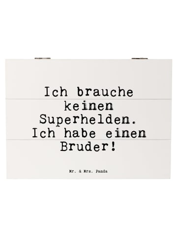 Mr. & Mrs. Panda Holzbox mit Deckel Ich brauche keinen Superheld... in Weiß