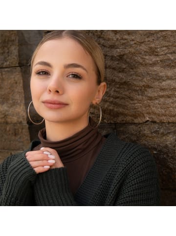 Adeliás Damen Ohrringe – Creole aus Edelstahl in silber