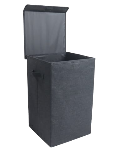 VCM  Wäschekorb Wäschebox Stoffbox mit Deckel Dreso M in Anthrazit