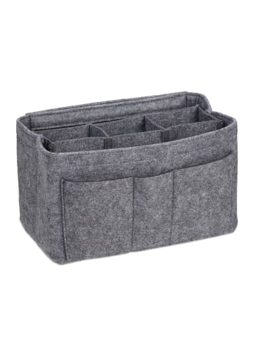 relaxdays Taschenorganizer in Dunkelgrau - (B)27 x (H)16 x (T)16 cm