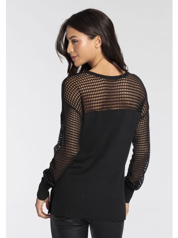 Melrose Ajourpullover in schwarz