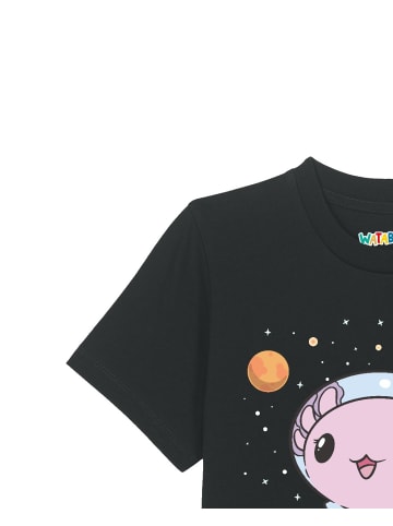 wat? Apparel T-Shirt Axolotl in space in Schwarz