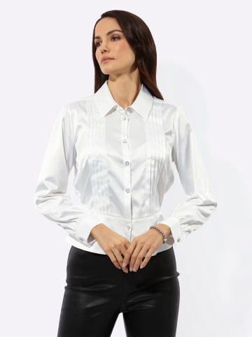 creation L Satin-Bluse in ecru