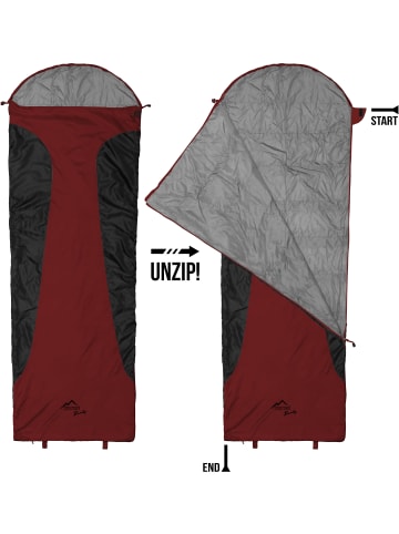 Normani Outdoor Sports Ultralight-Schlafsack (RV rechts) Runty in Rot/Schwarz