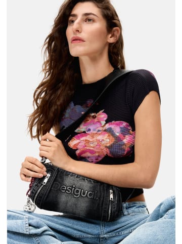 Desigual Umhängetasche 'Half Logo Denim Lanuza' in grau