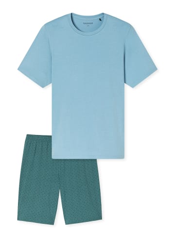 Schiesser Schlafanzug Casual Essentials in Hellblau