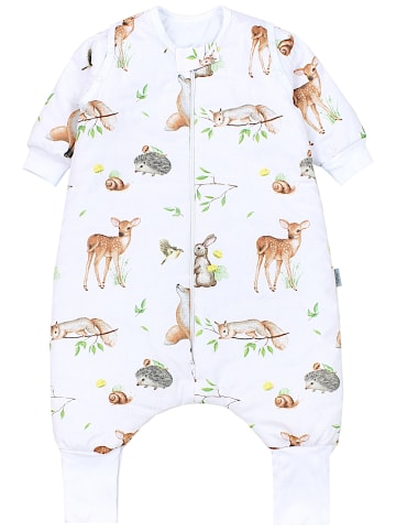 TupTam Winterschlafsack mit Armen Beinen in weiß/bronze