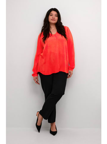 KAFFE curve Langarm-Bluse KCami in Fiery Red