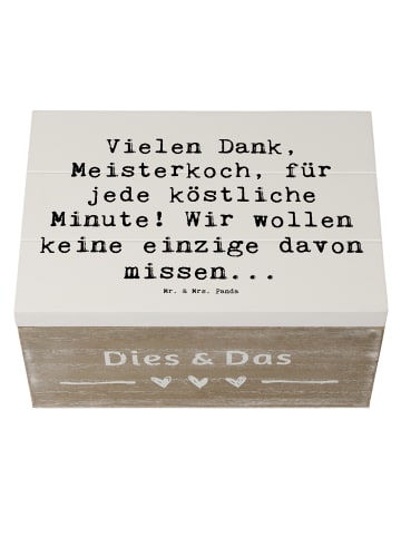 Mr. & Mrs. Panda kiste holz Spruch Danke Koch mit Spruch in Weiß