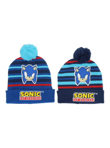 Sonic Mütze Kinder Bommel Stickerei Wintermütze