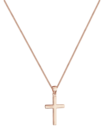 Elli Halskette 925 Sterling Silber Kreuz in Rosegold