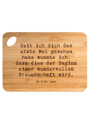 Mr. & Mrs. Panda Servierplatte Spruch Neue Freunde finden mit Sp... in Braun