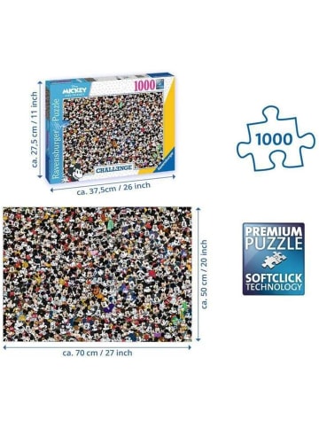 Ravensburger Puzzle 16744 Mickey Challenge 1000 Teile Disney Erwachsene + Kinder ab 14 Jahre