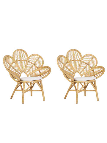 Beliani 2er-Set Sessel FLORENTINE in Braun/Beige