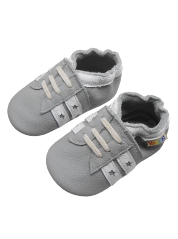 Yalion Leder-Krabbelschuhe in Grau