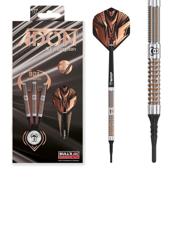 BULLS Softdarts Adon Dartpfeile 90% Tungsten Darts-Set Profi in bronze black