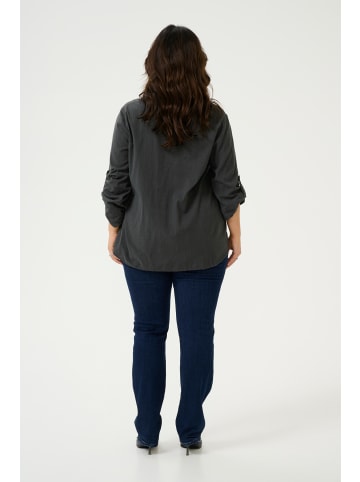 KAFFE curve Langarm-Hemd KClene Regular fit in Black Oyster