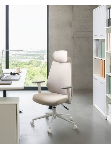 Beliani Bürostuhl ORYN in Grau/Weiß - (W) 71 x (H) 115 x (L) 65 cm
