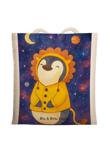 Mr. & Mrs. Panda ToteBag Löwe Astrologie Design ohne Spruch in Weiß