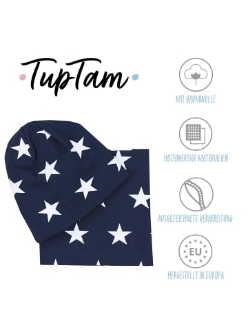 TupTam Unisex Set Kinder Beanie Mütze Schlauchschal in anthrazit-kombi