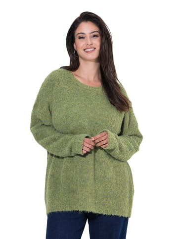 Ulla Popken Pullover in dunkel khaki