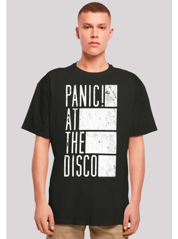 F4NT4STIC Heavy Oversize T-Shirt Panic At The Disco Block Text in schwarz