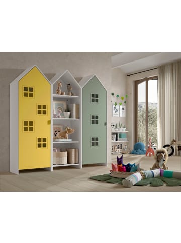 58 aufm Kessel REGALSCHRANK Set Kania 173x37x171 MDF Weiß /Bunt