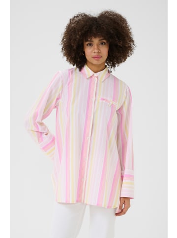 CULTURE Langarm - Hemd CUbeha Loose fit in Pink/Yellow/Lavender Stripe