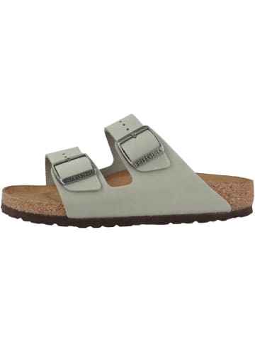 Birkenstock Pantolette Arizona geöltes Nubukleder schmal in gruen