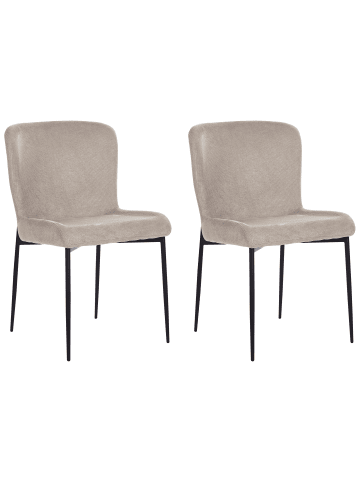 Beliani 2er-Set Esszimmerstuhl ADA in Beige/Grau/Schwarz