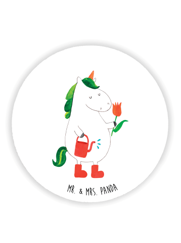 Mr. & Mrs. Panda Kühlschrankmagnet Einhorn Gärtner ohne Spruch in Weiß