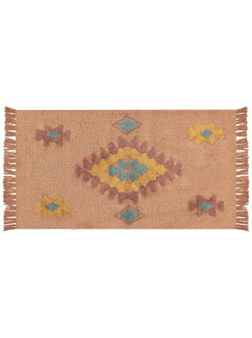 Beliani Kurzflor IGDIR in Orange/Blau/Gelb - (W) 80 x (H) 1.5 x (L) 150 cm