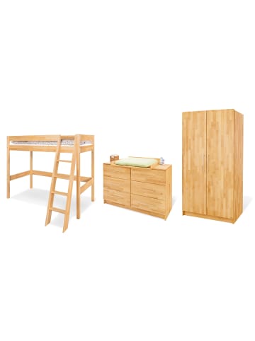 Pinolino Jugendzimmer-Set Natura extrabreit mit Hochbett, 3-tlg.