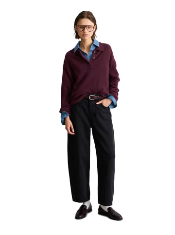 Marc O'Polo DENIM Strick-Poloshirt relaxed in Mahagony Jam